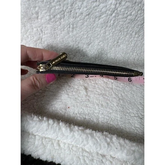 Michael Kors Coin Pouch Wallet Womens Plaid Zip ID Card Holder Keychain - Picture 3 of 5